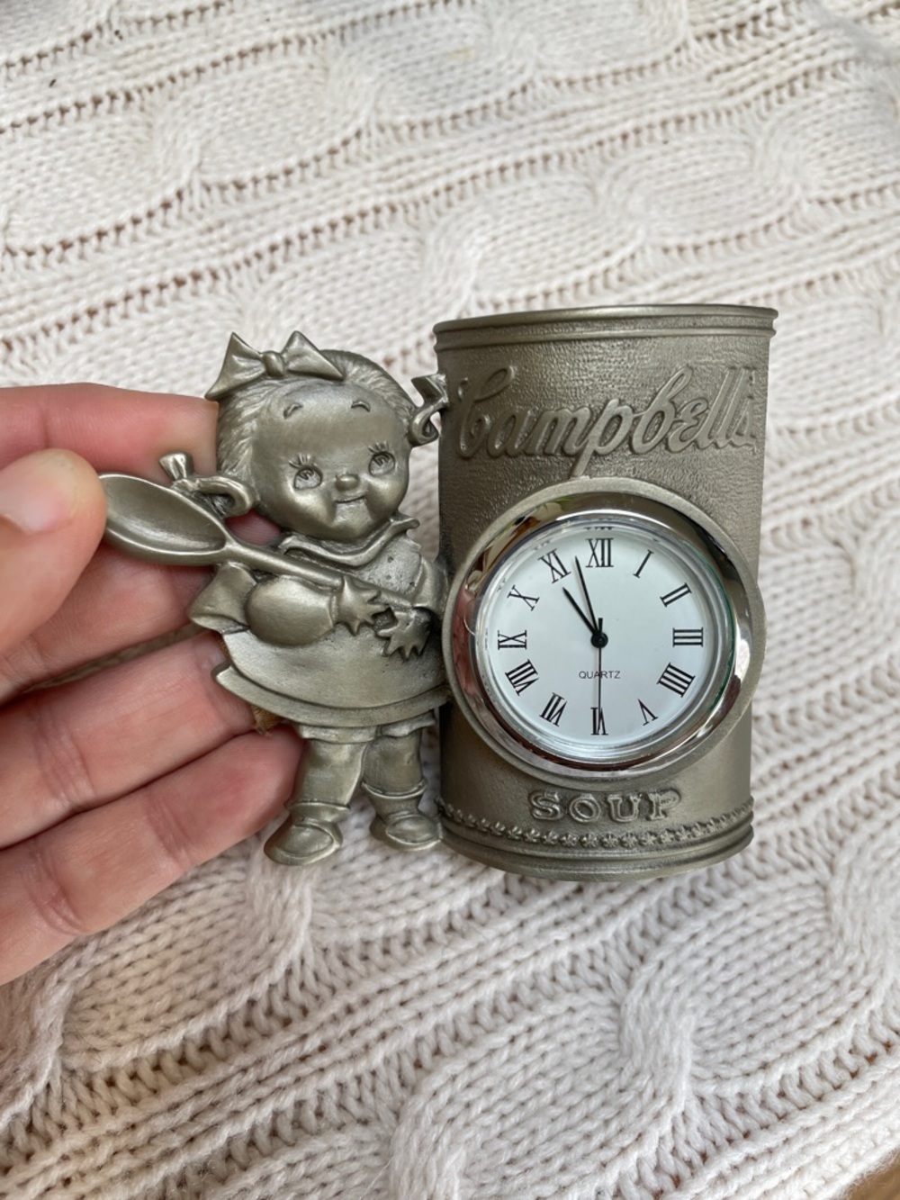 1998 Campbell's Soup Kid-themed desk clock,